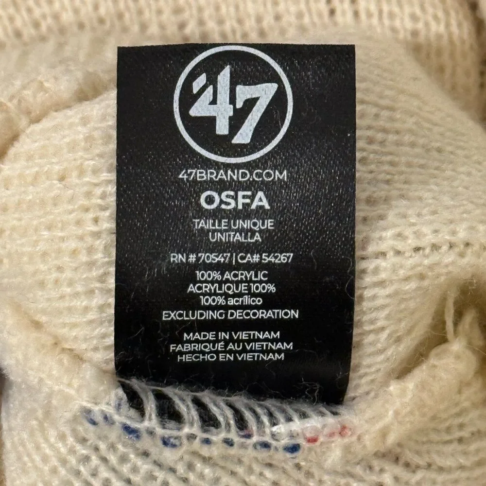 Philadelphia 76ers America 250 '47 Cream Tavern Cuffed Knit Winter Hat Pom OSFA